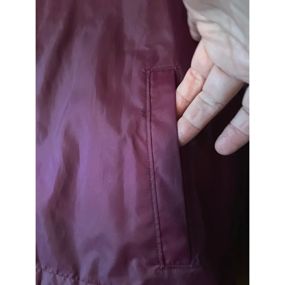 Champion Womens Coaches‎ Jacket Burgundy Snap Front Logo Size Small